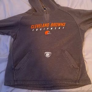 This is browns hoodie size small in boys brand is nfl